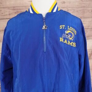 Vintage St. Louis Rams Jacket Mens L Blue NFL Football Starter Pro Line Pullover